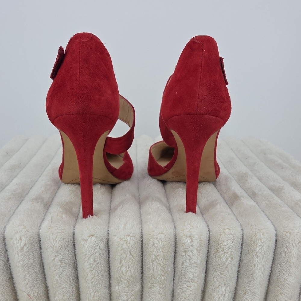 Vince Camuto Red Suede Heels - Picture 6 of 9